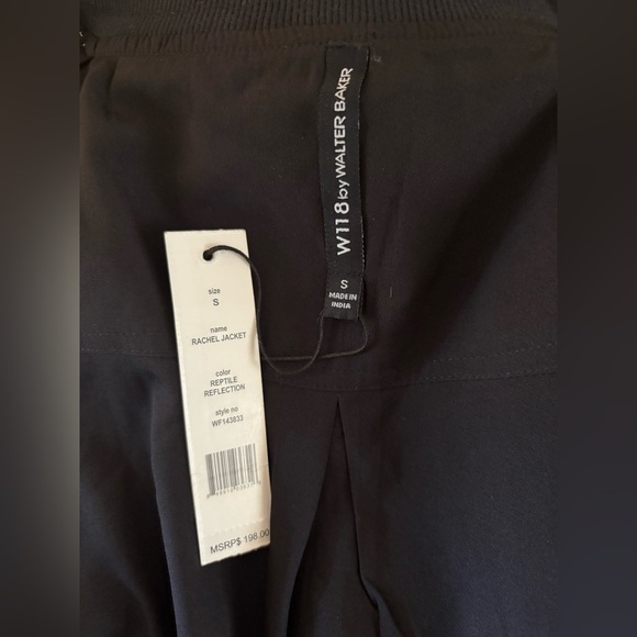 W118 by Walter Baker Snakeskin Reptile Reflection Print Jacket Size Small - Picture 7 of 8